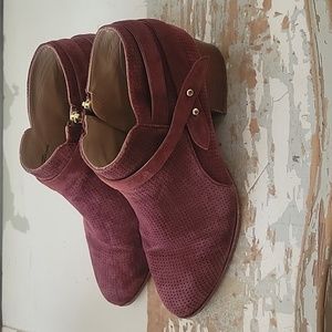 ANTHRO Booties Maroon Red Ankle Boots